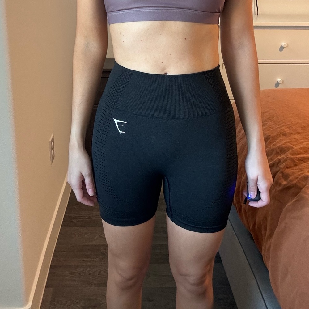 Gymshark Black Bike Shorts High-Waisted Athletic